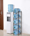 Five Tier Water Jug Rack for Five Gallon Jugs Heavy Duty Steel Bottle Organizer Shelf No Fuss Easy Assembly Copper Bronze Finish