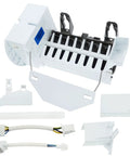 Ice Maker Replacement Kit For GE Refrigerators WR30X10061 with complete assembly, end-mounted fill cup, power cords, and plugs.