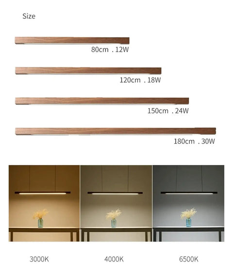 Modern Wood LED Pendant Lights Minimalist Wooden Hanglamp for Bedroom Dining Room Study Office Bar Luminaire Suspension sizes.