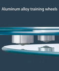 Close-up of aluminum alloy wheels on Tempered Glass Lazy Susan Turntable for Dining Tables, showing smooth rotation mechanism