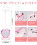 Diagram of Cute Pink Desk Lamp With USB Charging Port, Pen Holder And Phone Stand, showing size and features.