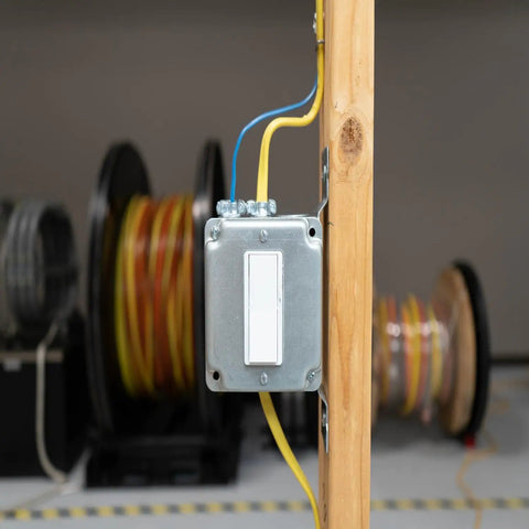 Installed SIMpull 25 ft 12/2 NM-B Copper Building Wire with Ground for dry indoor residential wiring in outlet box