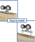 48 Inch Bifold Door Hardware Kit For Four 12 Inch Panels, Top Mounted Folding Barn Door Track System With 3 Wheel Hangers shown installed