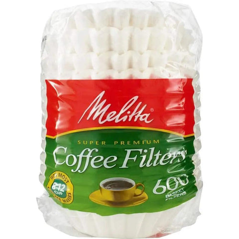 Basket Coffee Filters For 8 To 12 Cup Drip Makers, White, Pack Of 600, Fits Most Standard Basket Style Brewers, Easy Cleanup