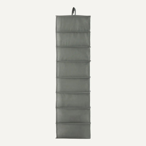 Eight Tier Hanging Closet Organizer Space Saving Shoe Rack And Wardrobe Storage Foldable Vertical Hanging Shelves That Straight Up Max Out Your Available Closet Space In Dark Grey