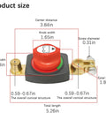 Built Tough Top Post Battery Disconnect Switch For 12V And 48V Trucks with specified dimensions and features displayed.