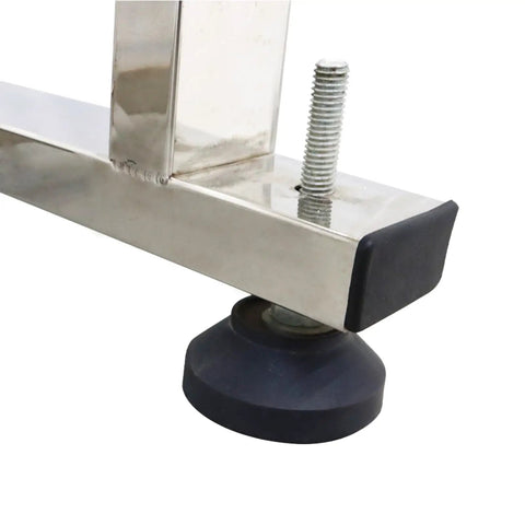 Stainless steel frame and adjustable foot of 110V PVC Belt Conveyor With Double Guardrail, 59 Inch Length, 7.8 Inch Wide Belt