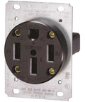 Front view of Heavy Duty NEMA 14 50R Flush Mount Receptacle 50 Amp 125 To 250V 3 Pole 4 Wire Side Wire Built Tough Industrial Grade.