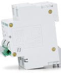 Side view of Beefy Heavy Duty 2 Pole 125A DC Circuit Breaker 12V to 110V DC Thermal Magnetic Trip DIN Rail Mount High Current Battery Protector