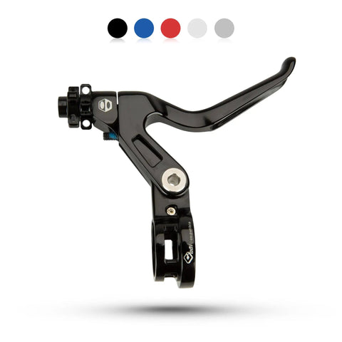 Genius BMX Short Reach Brake Lever With Lock On Clamp Adjustable Reach For Precision Control And Safety in black angle view