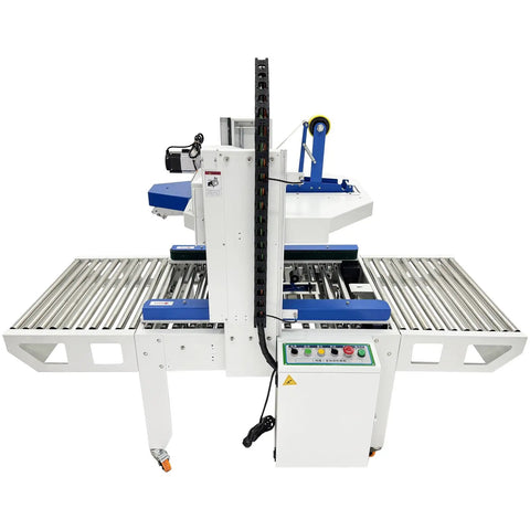 High Capacity Full Automatic Double Flap Case Sealer Machine For Carton Packing, designed with adjustable height and width.