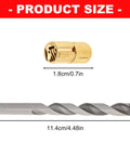Brass Cabinet Hinges Set With Drill Bit For Easy Hidden Mounting dimensions; 1.8cm barrel, 11.4cm drill bit.