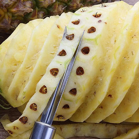 Pineapple Eye Remover And Core Cutter Tool V Shaped Stainless Steel Kitchen Gadget removing eyes from pineapple slices