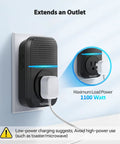 Wireless Doorbell With Pass Through Socket Dope IP66 Waterproof 1300 Ft Range Cordless Chime Unit 60 Ringtones shown in outlet