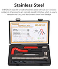 15 Piece Helicoil Thread Repair Kit For Automotive Use M14x1.5 Stainless Steel Thread Inserts in compact case, open view.