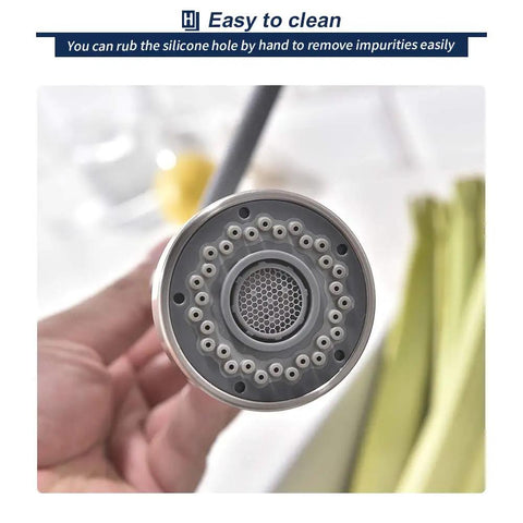 Close-up of Pull Down Faucet Replacement Head With Two Function Spray For G1 2 Kitchen Sink, showing easy-to-clean nozzles.