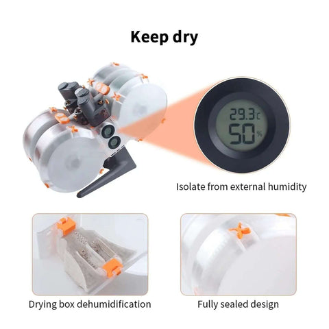 Moistureproof Filament Spool Enclosure For AMS Lite, Fits Bambu Lab A1 And A1 Mini Filament Dryer, dustproof design with humidity gauge