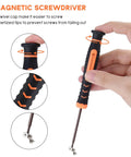 Magnetic screwdriver from All In One M2 NVMe SSD Screws Kit With Nuts Of Different Heights Flat Head Screws And Magnetic Driver Includes.