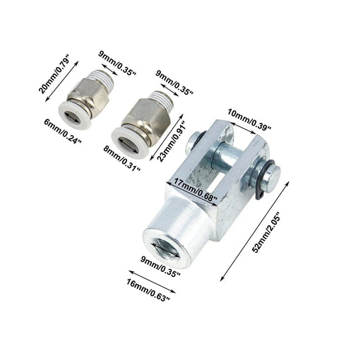Big Time Air Cylinder 32mm Bore 300mm Stroke Dual Acting Single Piston With Y Connector And Quick Fittings MAL32X300 components