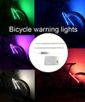 2 Strip LED Bike And Scooter Lights For Night Riding Waterproof Colorful Safety Lamp Kit on bicycles glowing in various colors
