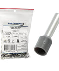 UL Listed Wire Ferrules And Crimp Terminals, 500 Pcs Pack For AWG 12 And 4 Mm2 Cables, Insulated Copper And Nylon Construction, Gray