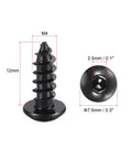 Hex Socket Self Tapping Screws M4 X 12mm Carbon Steel Wood Screws 200 Pieces Self Drilling Fasteners For Wood And Metal Sheets Durable Rust Resistant DIY Hardware, close-up view showing dimensions