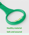4 Pack Baby Walk Assistant Crib Pull Rings In Red Blue Green Yellow For Infant Toddler Walking Practice Cot Hanging Rings Durable Plastic 7.5 Inch Set Great For Home Use. Green crib pull ring close-up, plastic, for infant walking practice