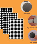 580 Pcs Self Adhesive Screw Hole Caps Set, Black Dust Proof Covers for 12mm 15mm and 21mm Holes, 6 Sheets with 3 Sizes