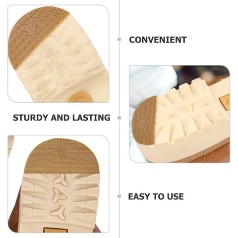 Polyurethane Shoe Heel Repair Pads Half Round Sole Protectors For Sneakers And Athletic Kicks Hella Durable Kick Fixers built different with grip pattern