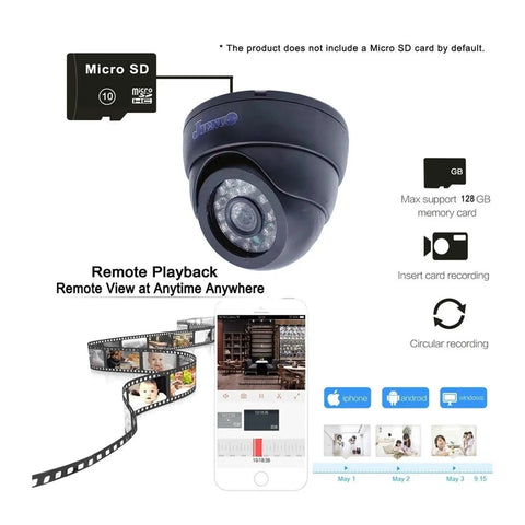 5MP Bullet WiFi IP Security Camera With Motion Alert And Remote Access For Foolproof Home Surveillance Featuring Built In Mic Two Way Audio and Micro SD card slot.