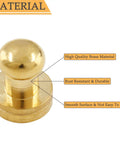 Slick Gold Brass Chicago Screws Combined With Round Head Button Studs, 6mm head, rust-resistant, durable brass material.