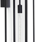 Modern Industrial Outdoor Wall Light Fixture In Mystic Black With 27 Inch Clear Glass Panels for exterior use