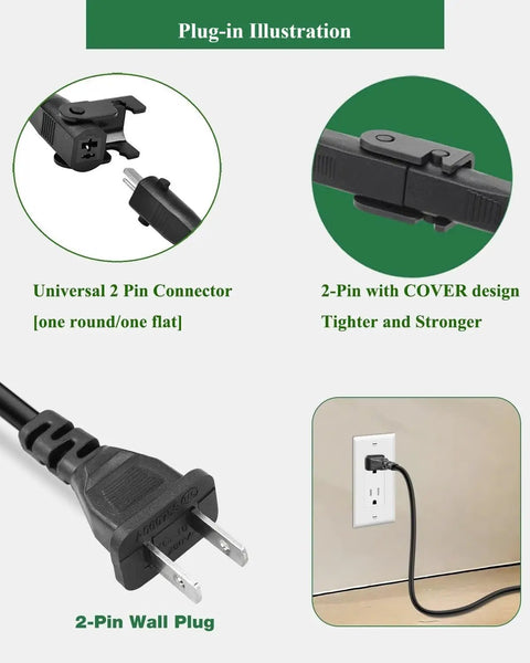 Recliner Power Cord Replacement 2 Pin AC DC Switching Power Supply For Electric Recliners 29V Easy Install No Fuss Plug And Play, 2-pin connector
