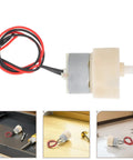 Low Noise Water Spray Motor For Fog Bubble Machine Replacement Part With Metal And Plastic Build Party Ready Quiet Drive For Indoor Parties Stage Effects And Reliable Fogger Power, shown with red black wires