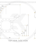 Technical illustration of Uni Pump Reservoir Mounting Bracket For 120mm Fan Pattern Fits Horizontal Or Vertical Mounting in PC Water Cooling