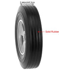 Side view of Solid Rubber 10 Inch Hand Truck Wheel With Five Eighth Inch Ball Bearing, 330 Lbs Max Load, Universal Replacement Tire