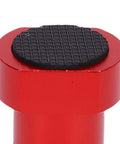 Close-up of a red aluminum bench stop from the Beefy No Slip Aluminum Bench Stops Set, 10 Pieces With 2 Base Plates For 20mm Diameter