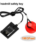 Magnetic Treadmill Safety Key Replacement Fits Most Treadmills Works With NordicTrack Weslo Golds Gym Freemotion HealthRider Easy Clip To Clothing For Quick Hands Free Stop And Reliable Security Lock. 1M/3Feet black ABS plastic with red magnet and clip