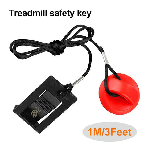 Magnetic Treadmill Safety Key Replacement Fits Most Treadmills Works With NordicTrack Weslo Golds Gym Freemotion HealthRider Easy Clip To Clothing For Quick Hands Free Stop And Reliable Security Lock. 1M/3Feet black ABS plastic with red magnet and clip
