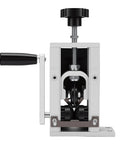 Hand Crank Wire Stripping Machine For 21mm Diameter Cables showing steel frame and manual clamp for cable insulation peeling.
