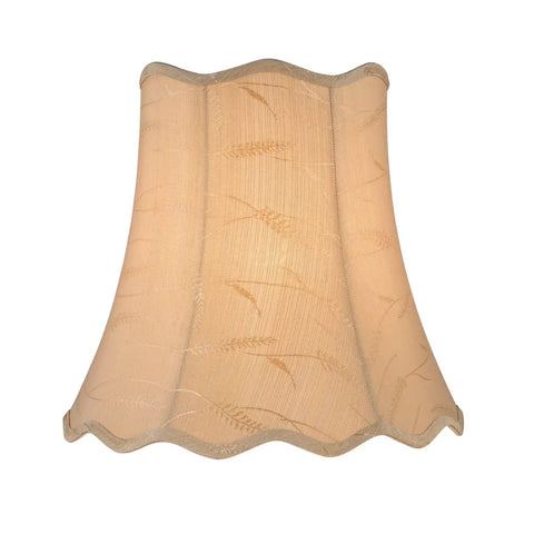 Transitional Scallop Bell Lamp Shade 10x16x15 In Oatmeal Faux Silk With Brass Spider Fitter Harp Compatible 16 Inch Wide Cozy Up Your Living Room With This Classic Wheat Design For Home Decor Lamps