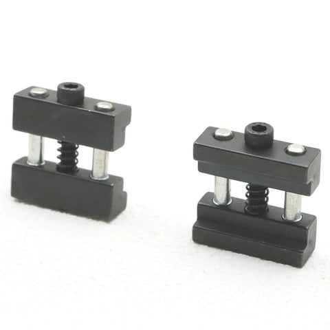 Hxszk Quick Clamp Work Stop Tool For Mill Vises 1/2 Inch Jaws Fractal Grip Steel milling fixture on white background.