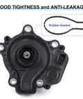 Heavy Duty Electric Engine Water Pump Compatible With Toyota Prius Prius C Prius V And Lexus CT200h Hybrid Cooling System Replacement 161A029015 top view with rubber gasket