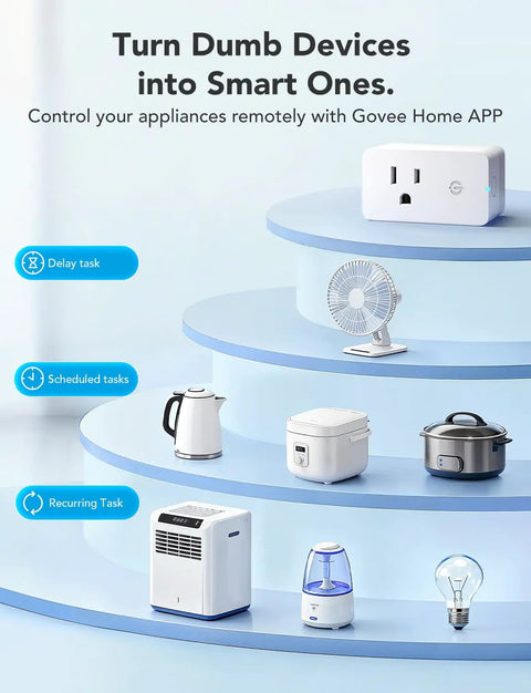 Real Time Energy Monitoring Smart Plug with WiFi and Bluetooth on shelf, works with appliances like fan, kettle, rice cooker