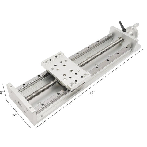Heavy Duty Aviation Aluminum 6061 Three Axis Sliding Table With 16 Inch Ball Screw Linear Stage, 23 inch length for precise machining.