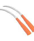 10 Inch Serrated Sickle Set For Garden Weeding And Harvesting, Stainless Steel Blades, Non Slip Orange Handles, 2 Pack