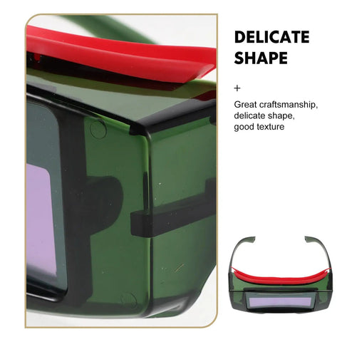 Close-up of No Sweat Auto Darkening Welding Goggles With Impact Resistant Lens And Heavy Duty Debris Shield showcasing delicate shape and sturdy design.