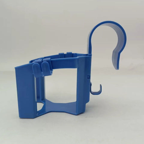 Poolside Cup Holder Detachable Drinks Stand For Pool Bar Edge Beverage Storage Accessory With Hook Towel Holder Water Bottle And Phone Holder PP Blue Easy Install Durable Fade Resistant side view