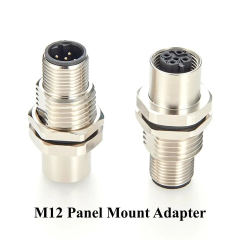 Rugged M12 B Code 5Pin Male To Female Bulkhead Connector IP67 Panel Mount Pass Thru Shielded Circular Socket For Profibus