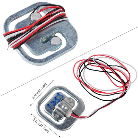 Fifty Kilogram Half Bridge Load Cell Sensor With HX711 Module For DIY Weight Scale Projects Flexible Strain Gauge For Full Bridge And Two Sensor Setups External Resistor Options Easy Calibration Precise Readings, 50kg load cell